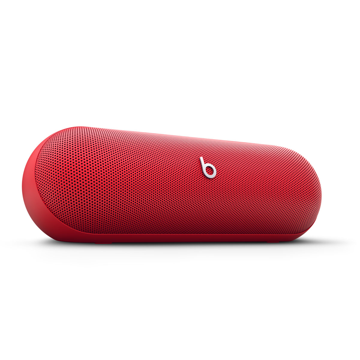 Primer plano de una Beats Pill rojo audaz